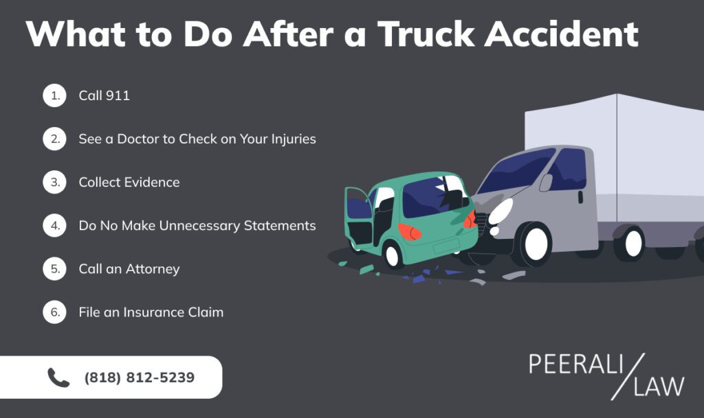 what to do after a truck accident Los Angeles California